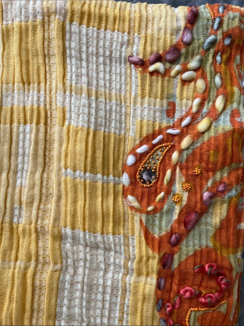 Anthropologie infinity scarf. Light gauzy material with beautiful detail.